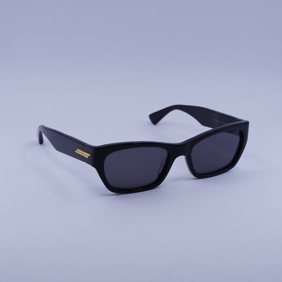 Bottega Veneta BV1143S 001 Sunglasses Black Rectangle Frame, Grey Lenses - Picture 1 of 10